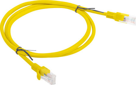 Lanberg U/UTP Cat.5e Ethernet Network Cable 1m Yellow 1pcs