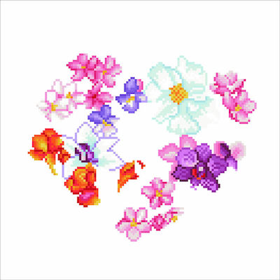 Diamond Dotz Canvas Diamond Painting Kit Mosaic - Flower Heart