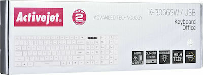 Active Jet K-3066SW Doar tastatura Engleză US Alb