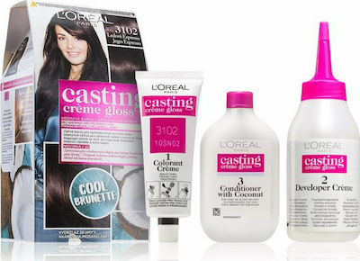 L'Oreal Paris Casting Creme Gloss Set Hair Dye no Ammonia 3102 Iced Espresso 48ml