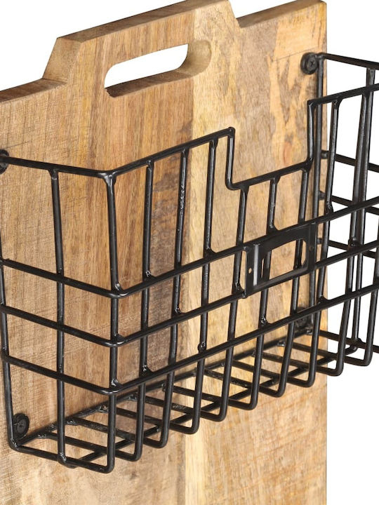 vidaXL Wooden Magazine Rack Brown 33x10x67cm