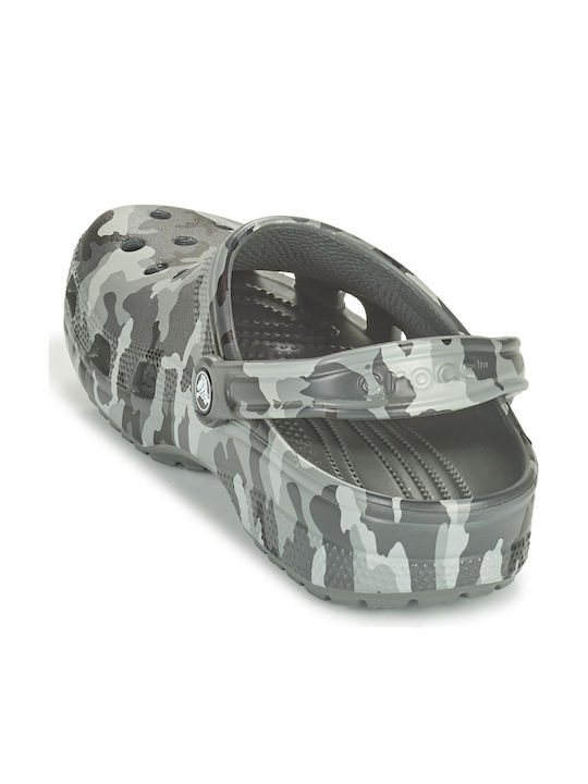 Crocs Classic Printed Camo Anatomic Clogs Light Grey / Neo Mint