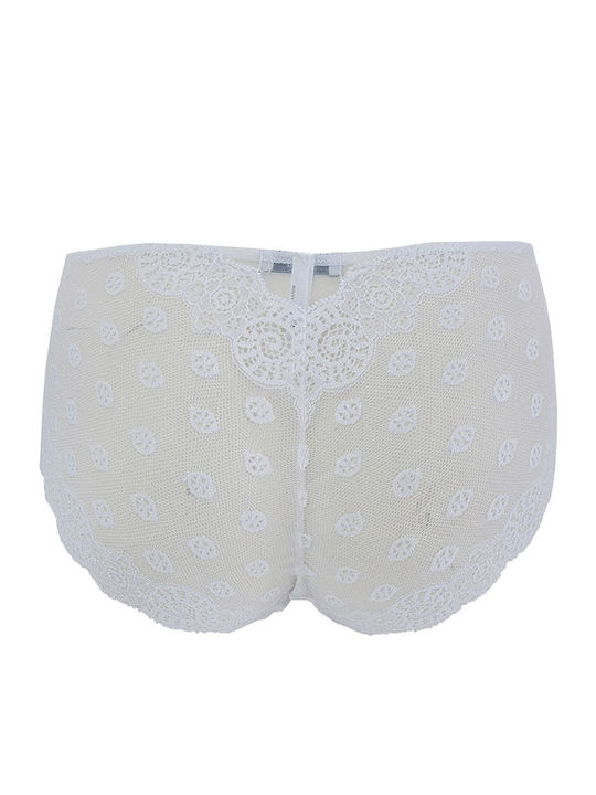 Luna Felipa 23312 Women's Boxer with Lace White