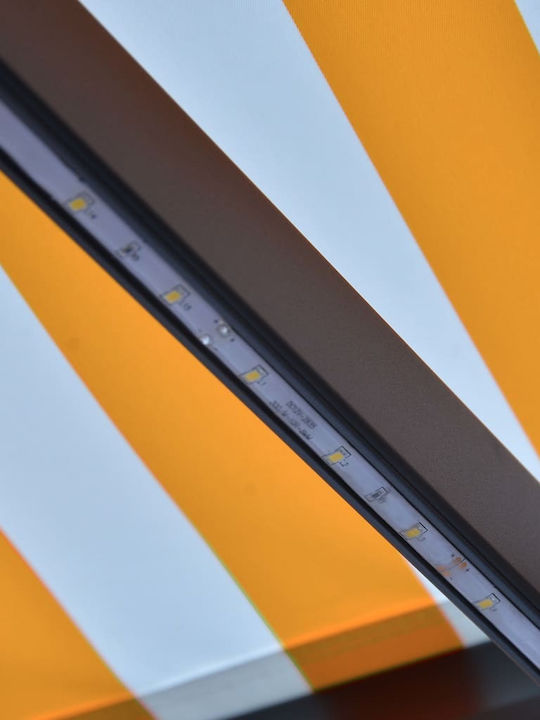 vidaXL Zelt Terrasse mit LEDs Yellow / White 3x2.5m