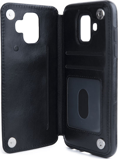 Forcell PU Leather Wallet Piele artificială Negru (Galaxy A6 2018)