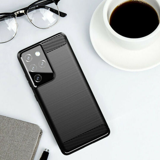 Hurtel Carbon Flexible Back Cover Σιλικόνης Μαύρο (Galaxy S21 Ultra 5G)