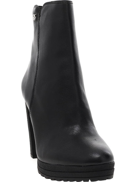 Tessi Leather Women's Ankle Boots with High Heel Black