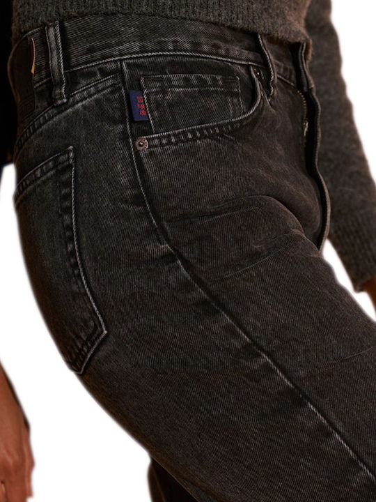 Hoch tailliert Damenjeans in Gerader Linie Schwarz
