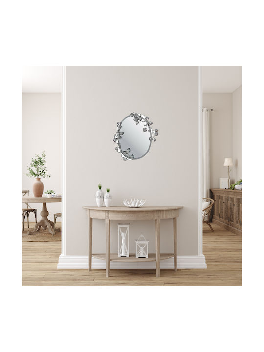 Artekko Wandspiegel Oval mit Silber Metallisch Rahmen 65x65cm 1Stück