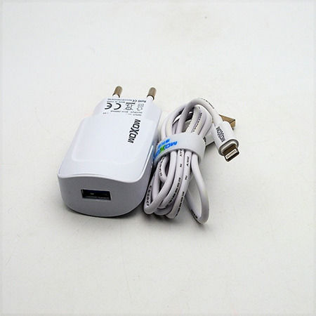 Moxom Charger with USB-A Port and Cable micro USB Whites (KH-49)