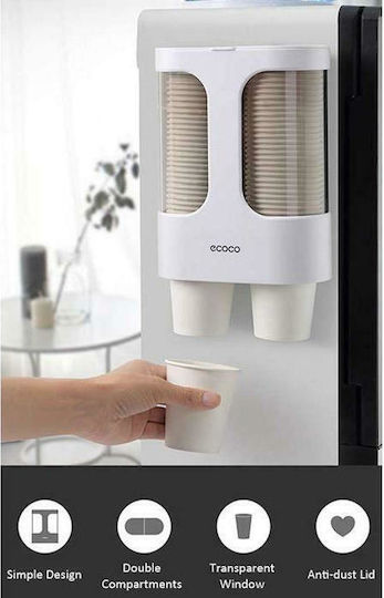 Ecoco Plastic Cups / Lids Dispenser with 2 Compartments