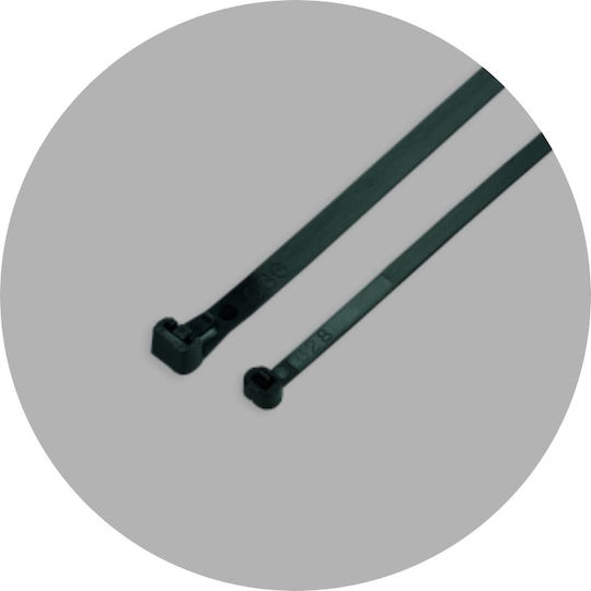 Benman Δεματικά Καλωδίων Πλαστικά 370mmx7.6mm σε Μαύρο χρώμα (100τμχ) (70892)