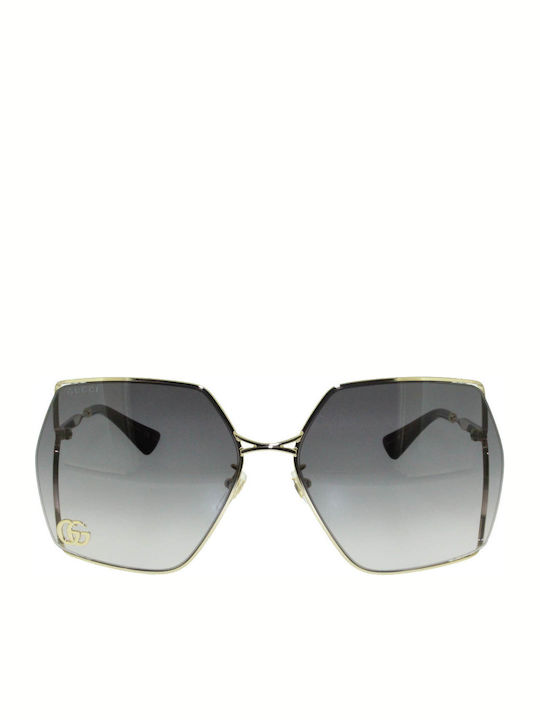 Gucci Sonnenbrillen mit Gold Rahmen und Gray Verlaufsfarbe Linse GG0817S 006