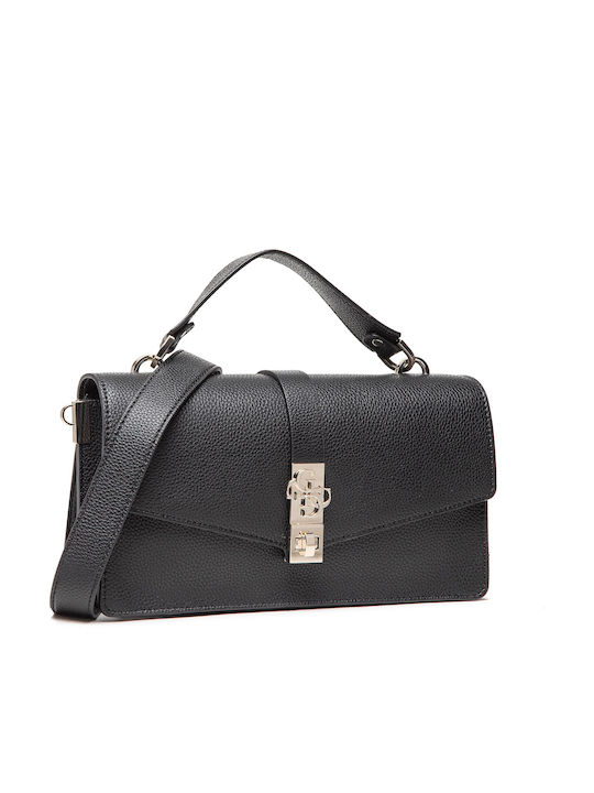 Guess Albury Γυναικεία Flap Bag 'Ωμου Μαύρη