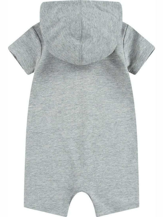 Levi's Φορμάκι Hooded Logo Graphic Romper Baby Bodysuit Set Short-Sleeved Gray