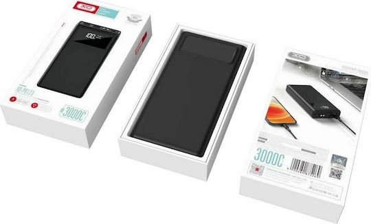 XO PR123 Power Bank 30000mAh με 4 Θύρες USB-A Power Delivery / Quick Charge 3.0 Μαύρο