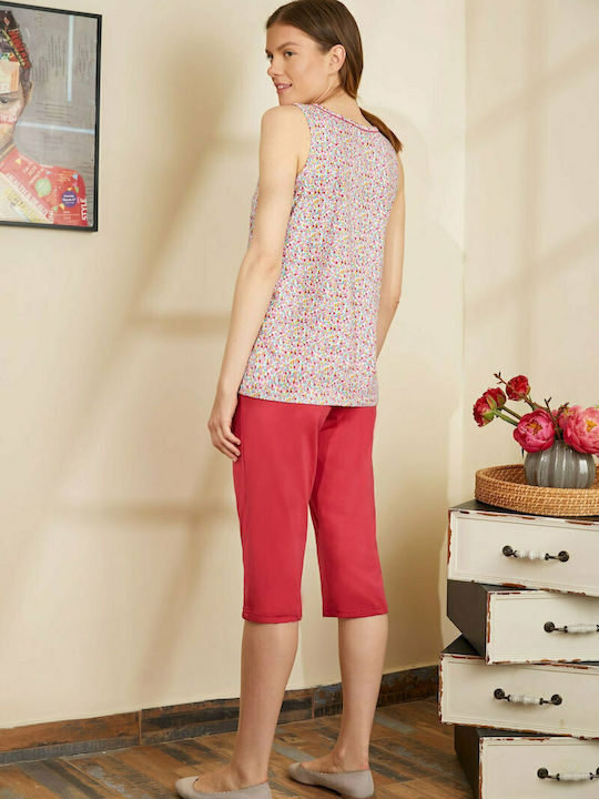 Vamp De vară Set Pijamale pentru Femei De bumbac Trandafir roșu