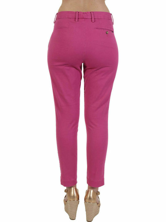 Ralph Lauren Women's Capri Chino Trousers in Straight Line Fuchsia