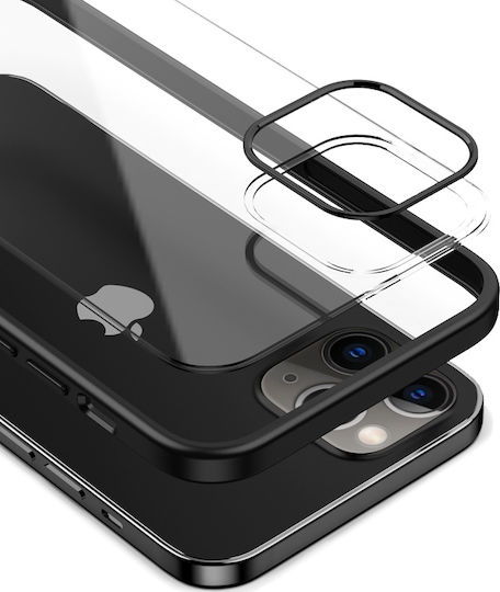 Crong Clear Bumper Umschlag Rückseite Silikon Schwarz (iPhone 12 Pro Max)