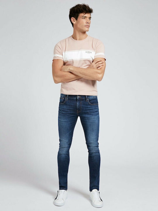 Men's Jeans Pants Elastic with Slim Fit Navy Blue
