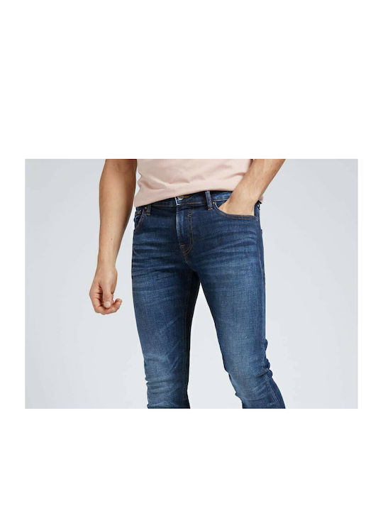 Men's Jeans Pants Elastic with Slim Fit Navy Blue