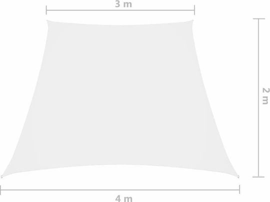vidaXL Rectangular Shade Sail White With Hoop & with PU Coating 2x4m