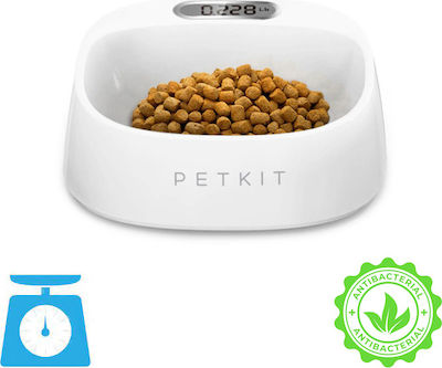 Petkit Πλαστικό Αντιβακτηριδιακό Μπολ Φαγητού για Σκύλο με Ψηφιακή Ζυγαριά 2 σε 1 σε Λευκό χρώμα 450ml