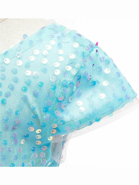 Children's Dress Short Sleeve Tulle Light Blue