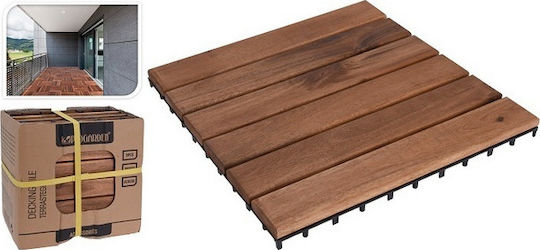 Koopman Wood Garden Decking Board 30x30cm 9pcs