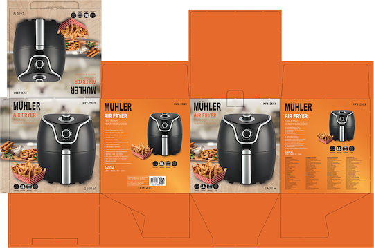 Muhler Friteuză cu aer 2.6lt Negru MFX-269X