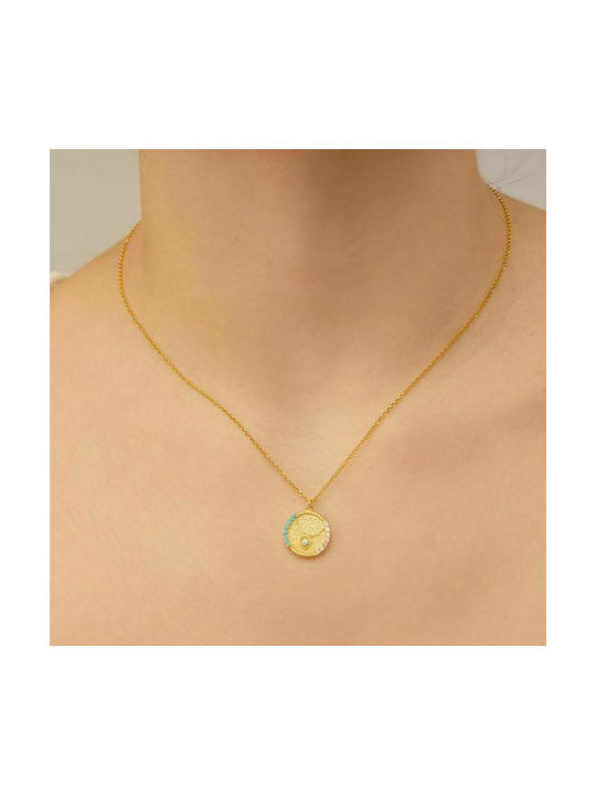 Excite-Fashion Necklace Zodiac Sign from Gold Plated Silver with Zircon