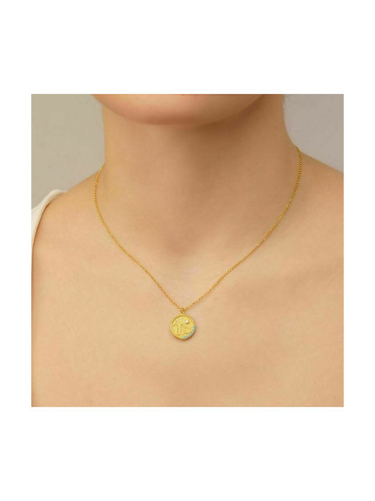 Excite-Fashion Necklace Zodiac Sign from Gold Plated Silver with Zircon