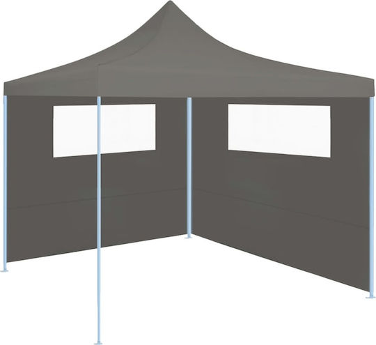 vidaXL Laterale pentru chioșc cu ferestre 2buc antracit Lateral pentru chioșc Gri cu acoperire PVC 2.1x4.5m