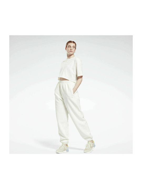 Studio Γυναικείο Crop Top Βαμβακερό Κοντομάνικο Chalk