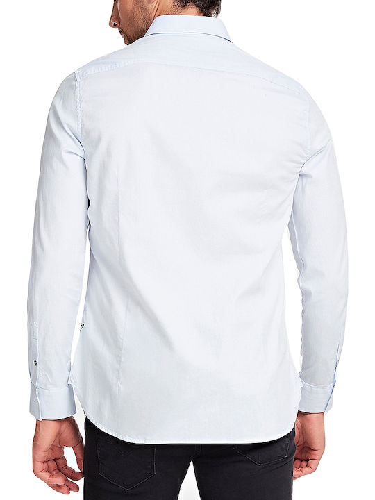 Guess Men's Shirt Long Sleeve Cotton White