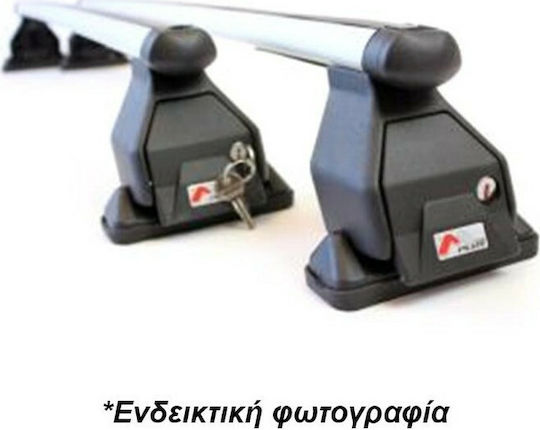 Menabo Autodachträger Metallisch 112cm für BMW Serie 3 4D 4D 2005-2013 mit Dachträgerfüßen Schwarze
