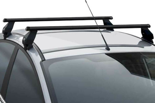 Menabo Metallic Car Roof Bars 112cm for Mini Cooper 5D Set with Roof Rack Legs Black