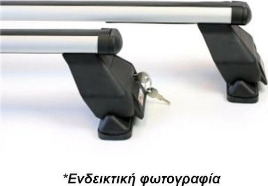 Menabo Metallic Car Roof Bars 112cm for BMW Series 1 5D for Cars with Factory Roof Bars Set with Roof Rack Legs Black