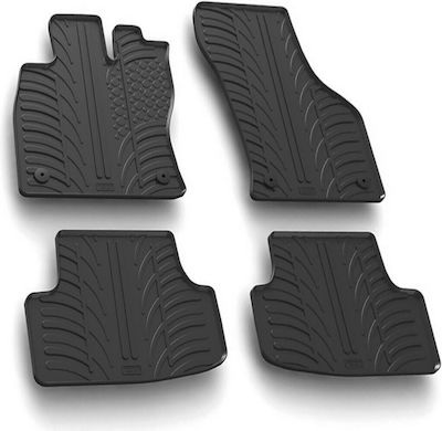 Lampa Set of Front and Rear Mats Tray Type 4pcs from Rubber for Seat Leon Audi A4 Black