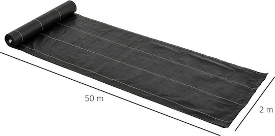 Outsunny 845-482 Ύφασμα Εδαφοκάλυψης 2x50m Μαύρο
