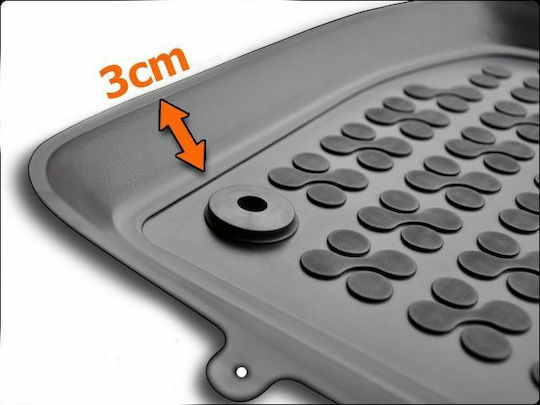 Rezaw Plast Set of Front and Rear Mats 4pcs Tray Type for Mini Cooper 2001-2013 Black