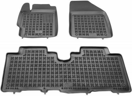Rezaw Plast Set of Front and Rear Mats 3pcs Tray Type for Toyota Verso / Yaris 2014 Black