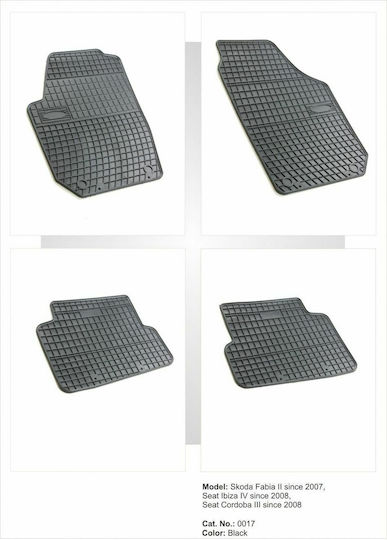 Frogum Set of Front and Rear Mats 4pcs for Seat Cordoba Skoda Fabia 2007-2014 Black