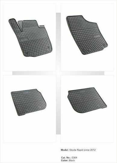 Frogum Set of Front and Rear Mats 4pcs for Seat Toledo Skoda Rapid 2012 Black