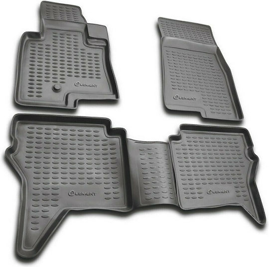 Novline Set of Front and Rear Mats 4pcs Tray Type for Mitsubishi Pajero Gray