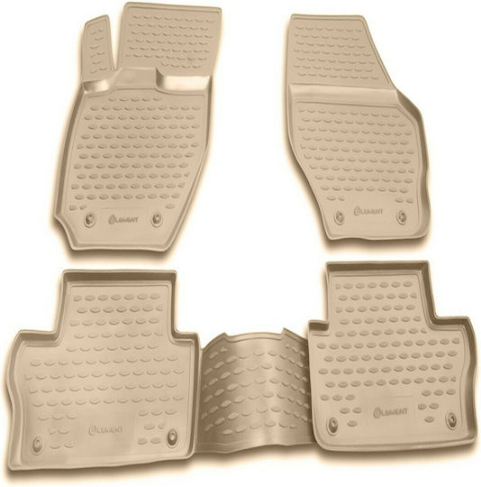 Novline Set of Front and Rear Mats 4pcs Tray Type for Volvo XC 70 2007-2017 Beige