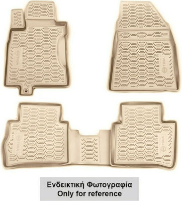 Novline Set of Front and Rear Mats Tray Type 4pcs from Rubber for Nissan X-Trail Beige