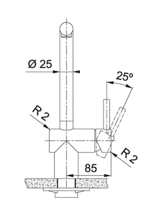 Franke Atlas Neo Standard Robinete de chiuvetă Baterie de Bucătărie Bancă Inox Argintie