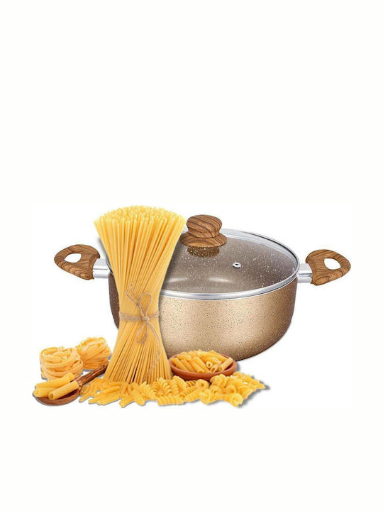 Chios Hellas Woodstone Aluminum Stockpot 22cm