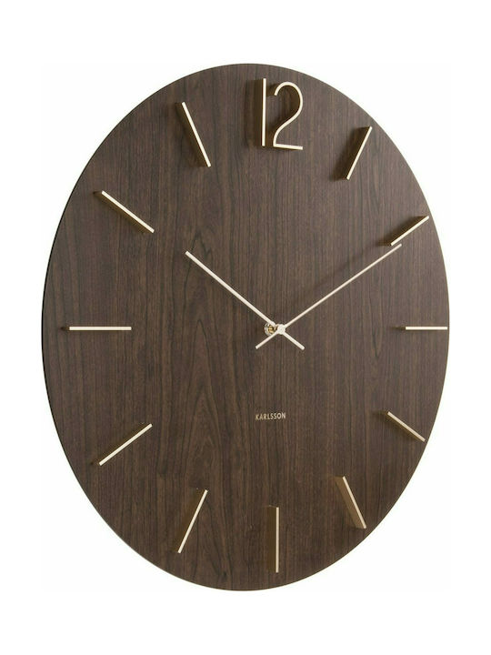 Karlsson Meek Dark Wood Wall Clock Wooden Brown Ø50cm KA5697DW